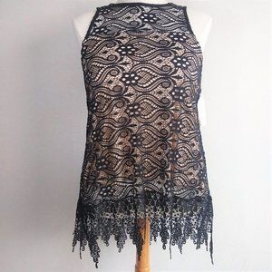 Altar'd State Lace Overlay Sleeveless Tuni…